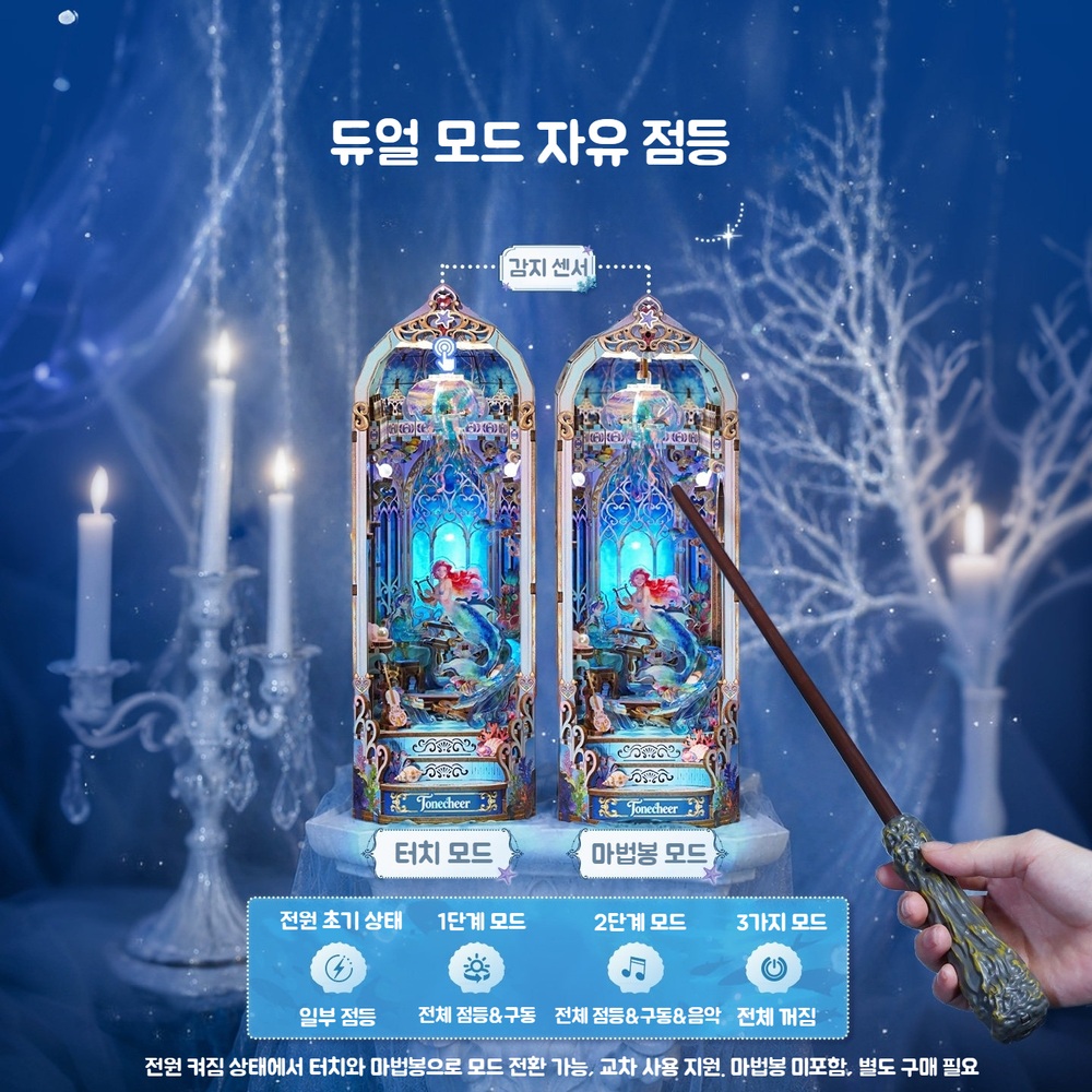 북눅 책장 장식 DIY 인테리어 소품 선물 미니어처 조명 미니어쳐 하우스 책꽂이 북엔드 - 상세 이미지 4