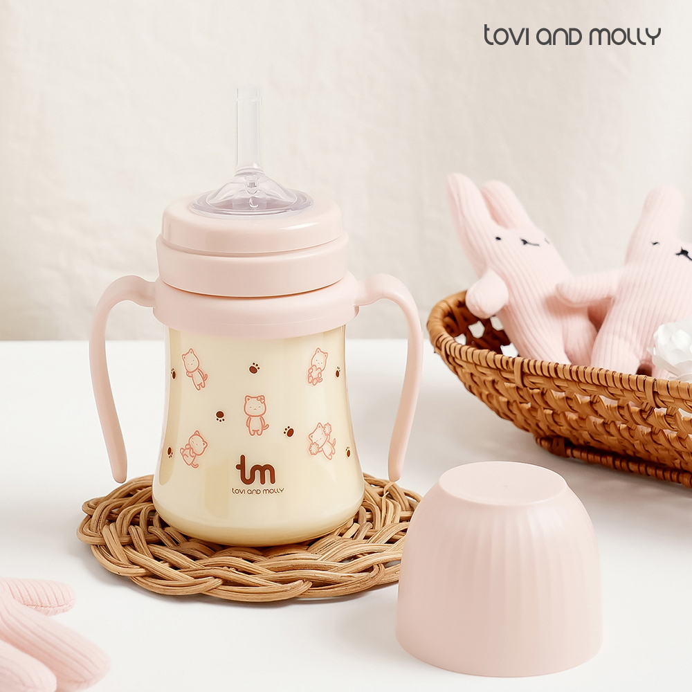 [토비앤몰리] 몰리 새지 않는 아기 유아 이유식 자기주도 빨대컵 180ml 280ml - 상품 이미지