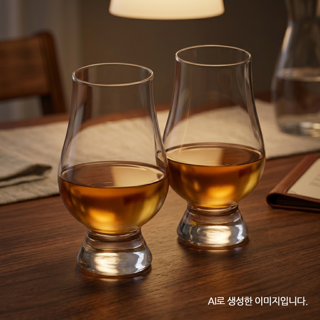 글렌캐런 위스키잔 싱글몰트 선명 바닥 로고 스탠다드 200ml 1개+1개 - 상세 이미지 2