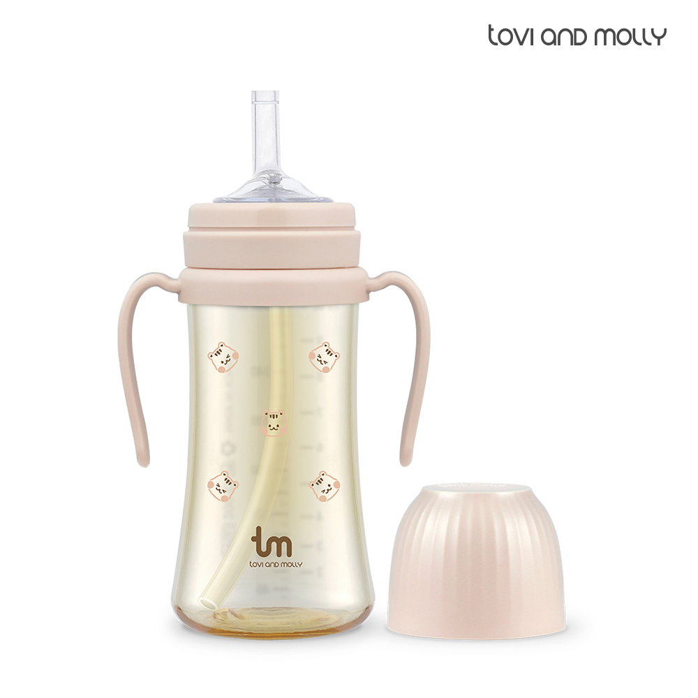[토비앤몰리] 돗람이 핑크 PPSU 아기 유아 어린이집 빨대컵 280ml - 상품 이미지