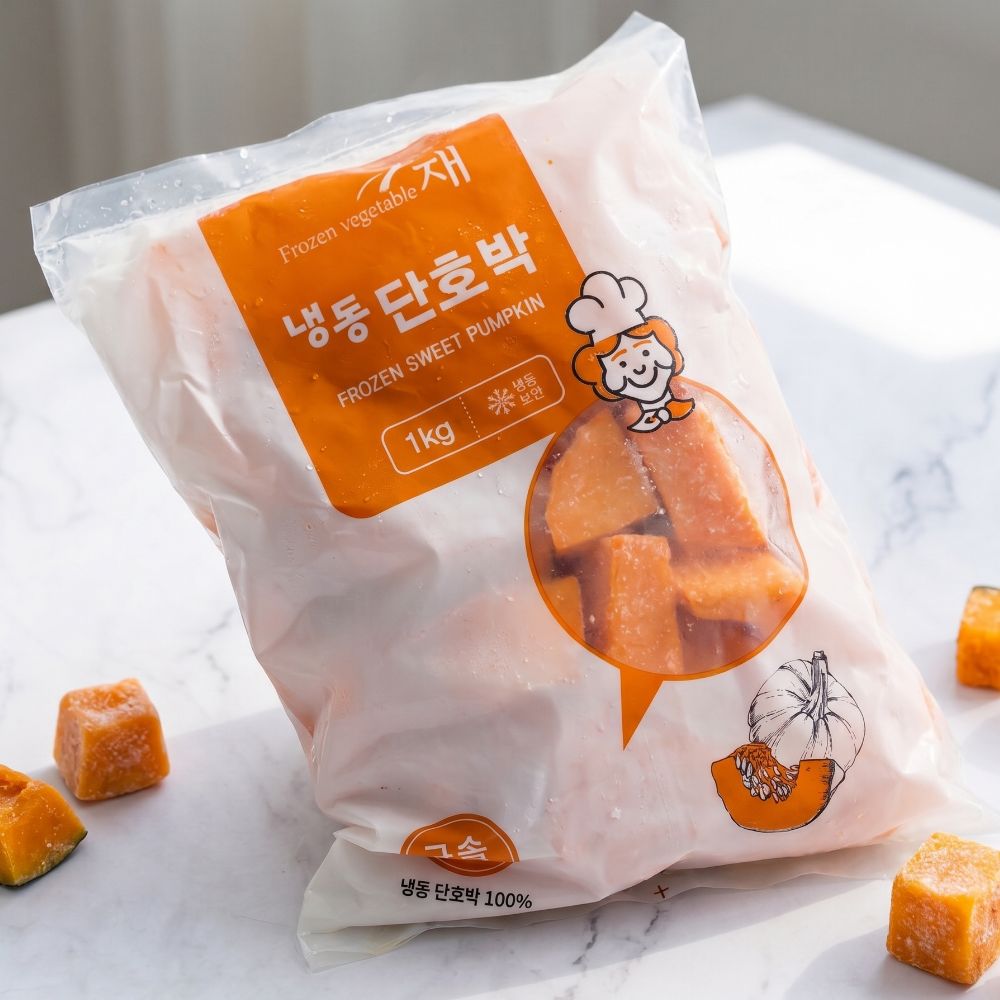 냉동 손질 단호박 1kg 대용량 죽용 껍질을 깍아 익혀 나온 단호박 이미지 7