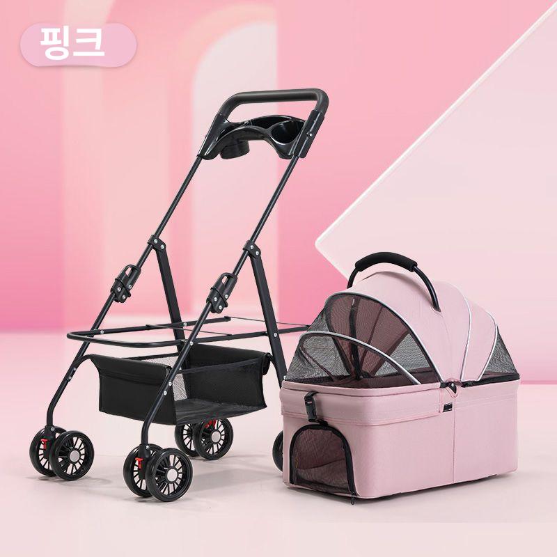 소형 경량 접이식 분리형 애견 고양이 외출용 P07 그레이 C 분리형 다용도 바구니 기본 옵션 이미지 7