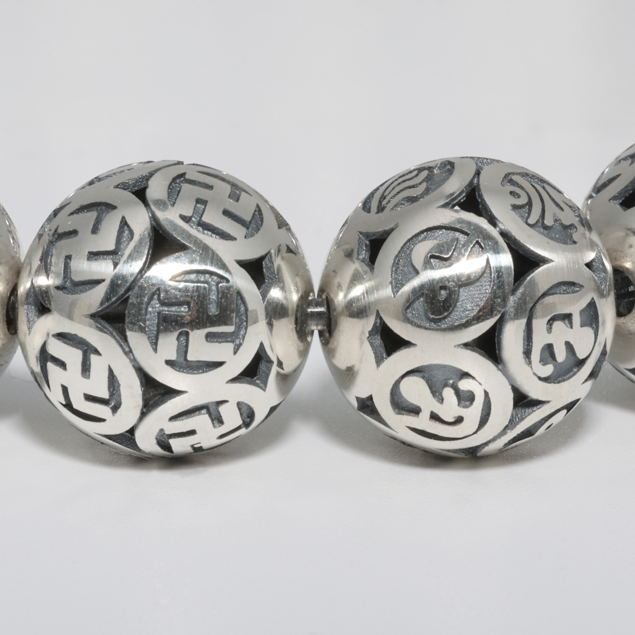 13mm 염주 은팔찌 유화 불교 실버 이미지 6