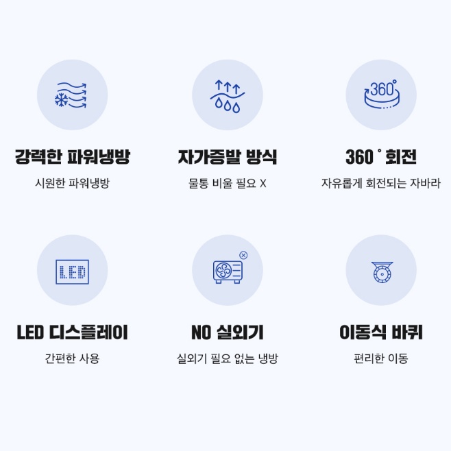 소형 이동식에어컨 1구 코끼리에어컨 야외용 캠핑용 실외기없는 냉방기 - 상세 이미지 5
