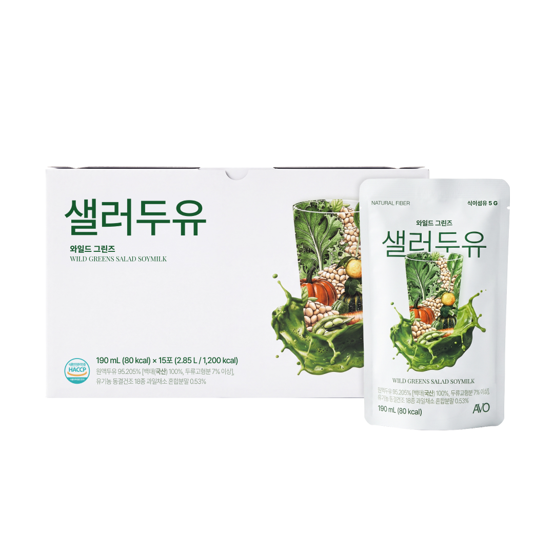 에이보 와일드그린즈 샐러두유 국산 과채 두유 18종 동결건조 식물성 두유 190ml, 15개 - 상품 이미지