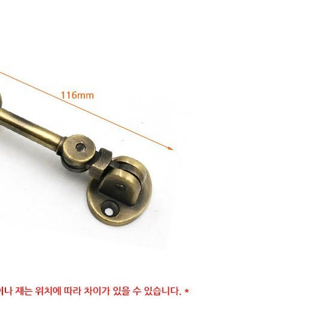 굴절형철문보안현관문걸쇠 나사포함이중잠금문잠금장치 황동색현관문용도어걸쇠 100mm - 상세 이미지 4