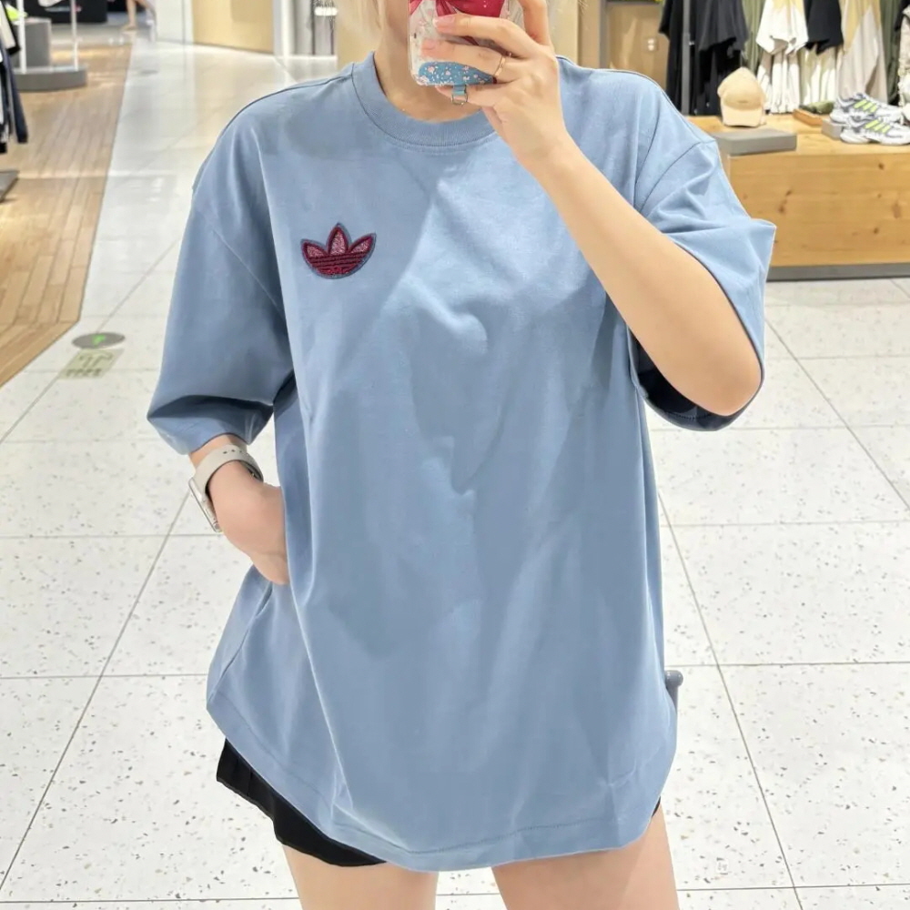아디다스 오리지널 트레포일 그래픽 로고 반팔 티셔츠 블루 KE5892 - 상세 이미지 2