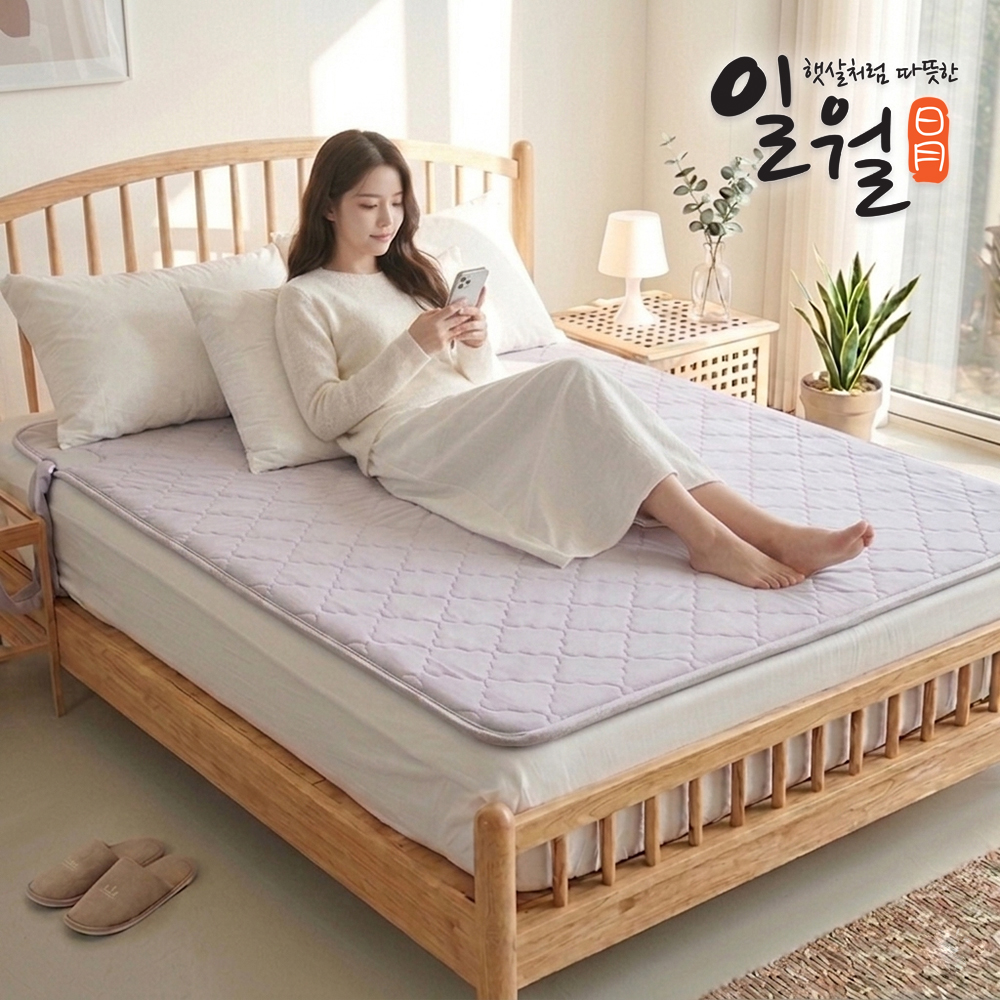 일월 무동력 100% 프리미엄 순면토퍼 전기 온수매트 싱글 이미지 6