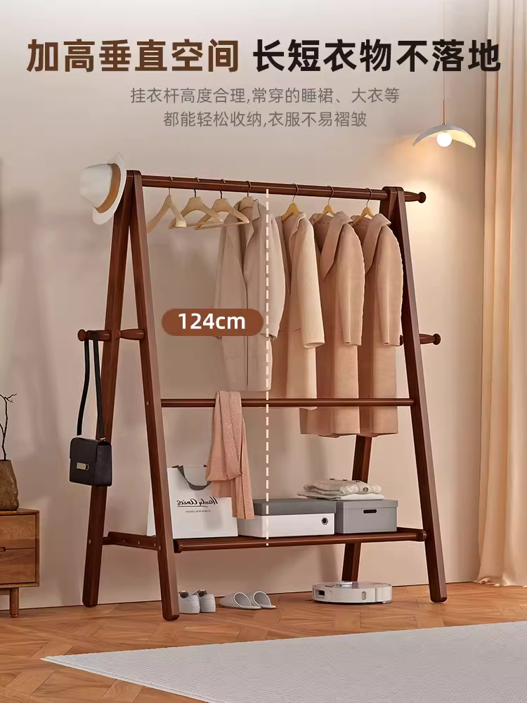 원목 코너 행거 옷장 수납 스탠드 드레스룸 틈새 옷걸이 80cm - 상세 이미지 5
