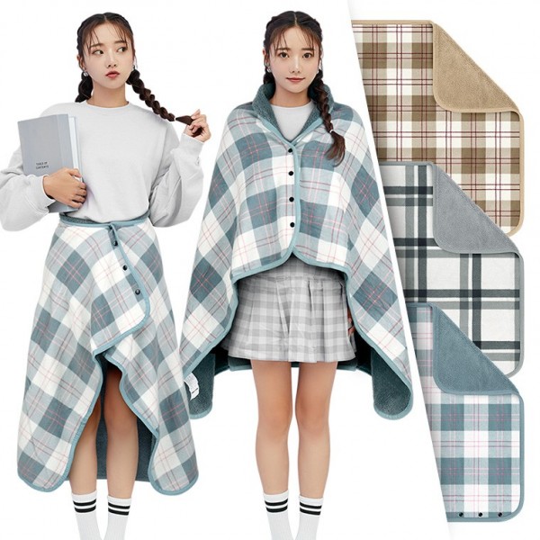 AC 똑딱이 담요 입는 이불 차량용 캠핑 무릎 후드 귀여운 망토 ( - 상품 이미지