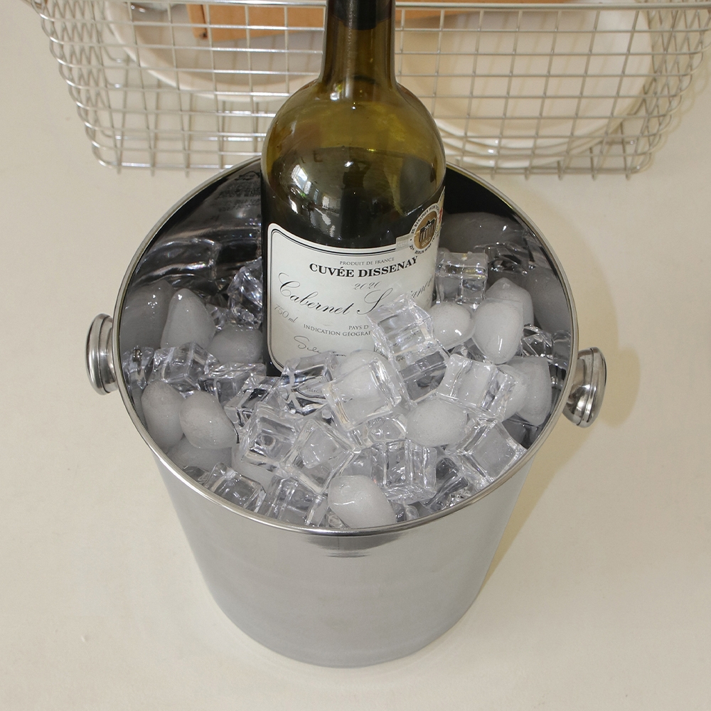 스텐 아이스버킷 4.5L 와인쿨러 앵커 손잡이 와인칠러 샴페인 칠링 대형 얼음 바스켓 이미지 7