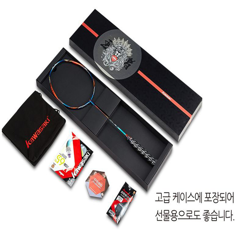 가와사키 KING K9 배드민턴라켓 46T 가벼운 경량 카본 선수용 공격형 배드민턴채 - 상세 이미지 3