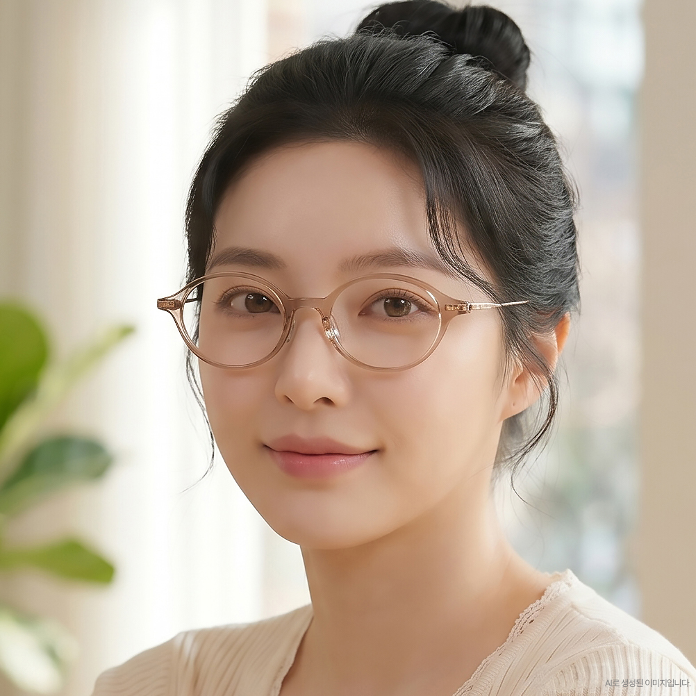 블루라이트차단안경 긱시크 가벼운 티타늄안경테 호피 얇은 투명뿔테안경 오벌형 - 상세 이미지 5