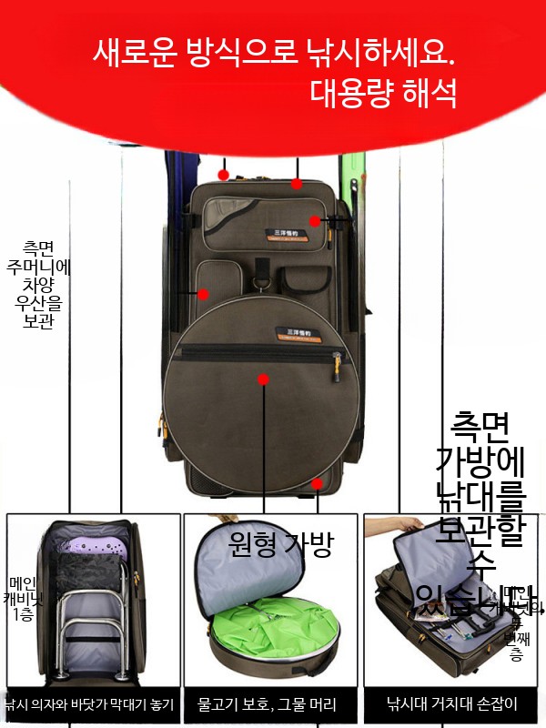 민물 낚시 소좌대 백팩 경량 보조 의자 휴대용 가방 소좌 초경량 중층 내림 미니 좌대 - 상세 이미지 2