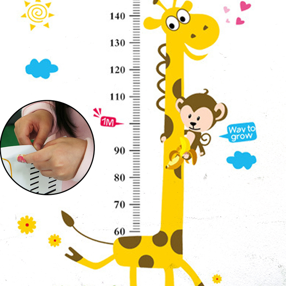동물캐릭터어린이집키측정스티커 아이방유치원 기린원숭이소아과병원키재기스티커 60cm 180cm - 상세 이미지 2