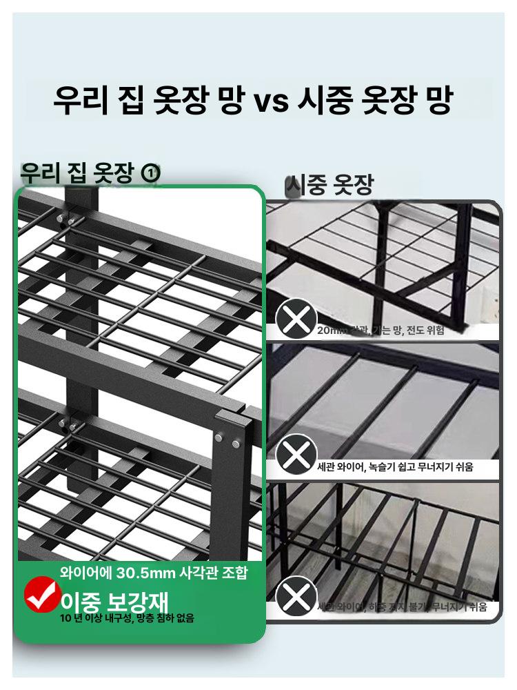간이옷장 간편 캐비닛 수납 150CM퍼플그레이 활용 정리함 가구 공간 강화형 스카이블루 0.8m 2개 문 조립형 - 상세 이미지 3
