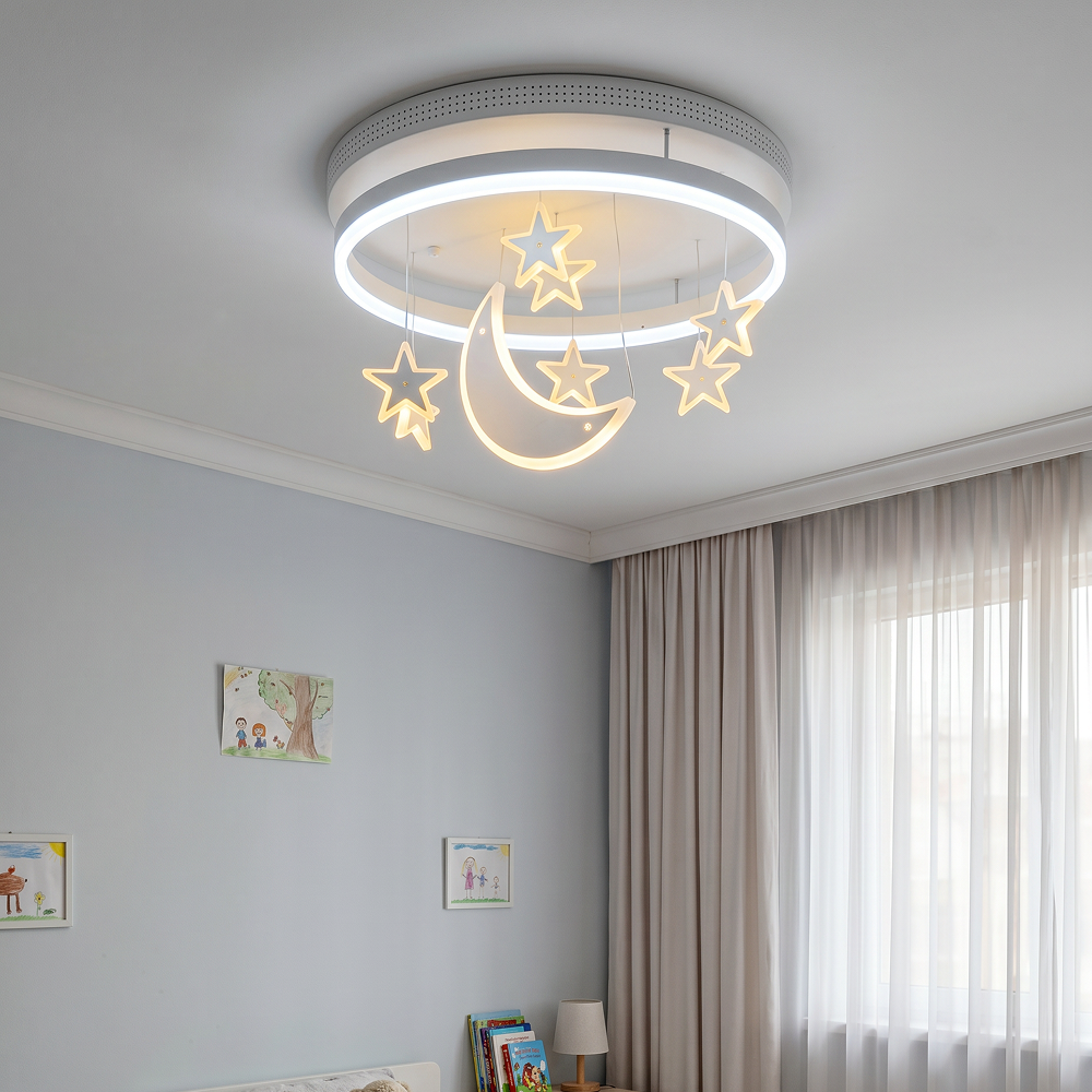 달별무드 아이방등 50W 삼성 LED 키즈룸 천장등 분할점등 취침등 - 상품 이미지