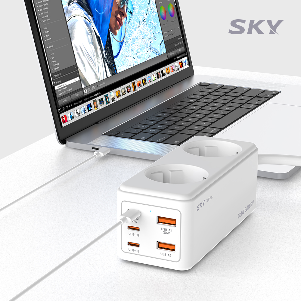 스카이 필 해외 여행용 GaN 65W 7in1 3250W 멀티탭 어댑터 TMT65W 이미지 7