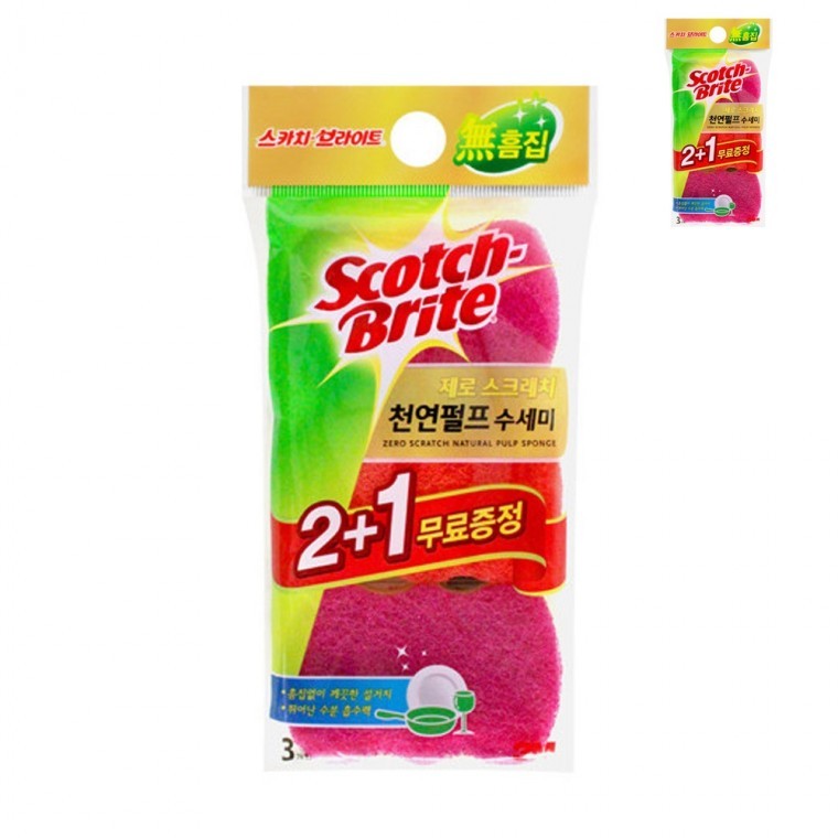 도모아 수세미 3개입 설겆이수세미 스펀지수세미 다용도청소수세미 - 상품 이미지