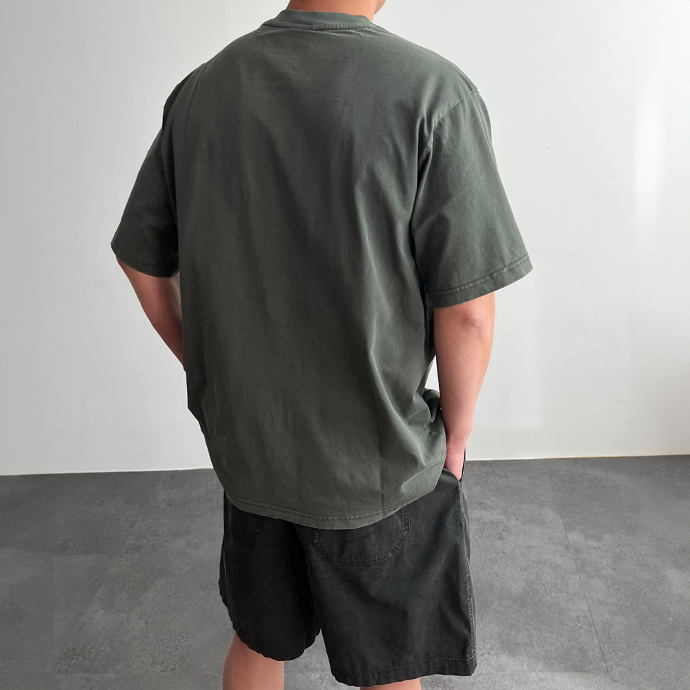1+1 남자피그먼트반팔티 어깨넓어보이는반팔 가먼트다잉 오버핏 이미지 7