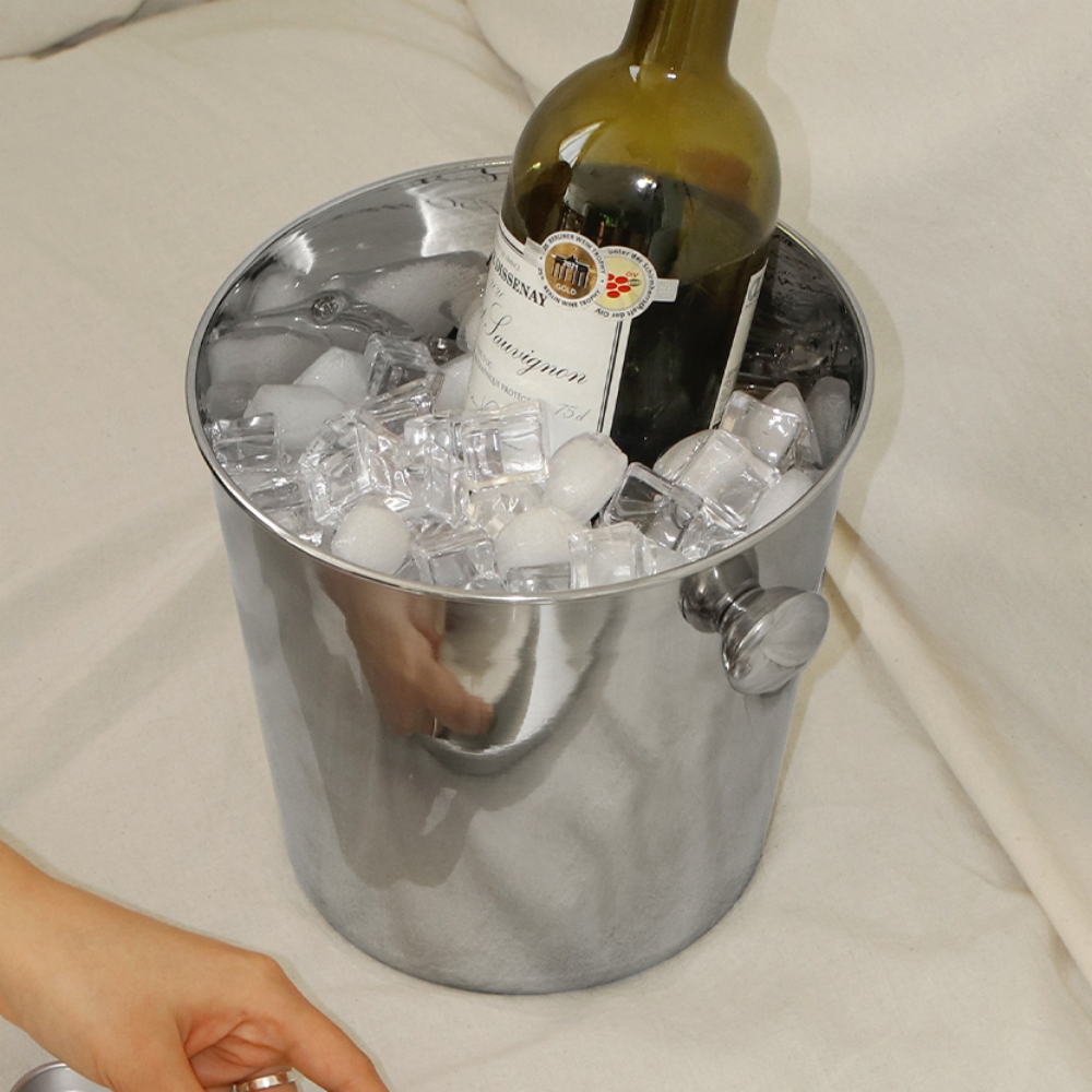 스텐 아이스버킷 4.5L 와인쿨러 앵커 손잡이 와인칠러 샴페인 칠링 대형 얼음 바스켓 - 상세 이미지 3