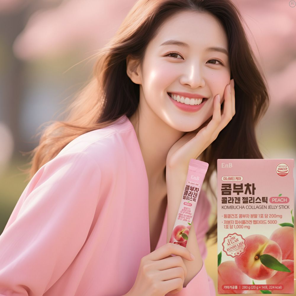 콜라겐 콤부차효능 젤리 카페인 콤부차복승아 - 상품 이미지