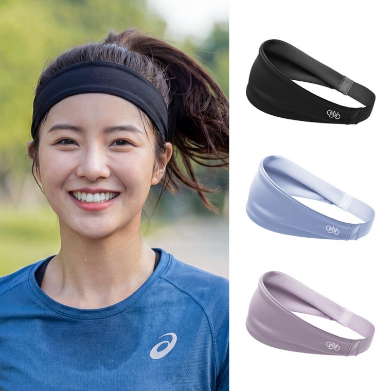 쿨 땀흡수 운동 러닝 스포츠 테니스 등산 헬스 헤어밴드 냉감소재 자외선차단 - 상품 이미지