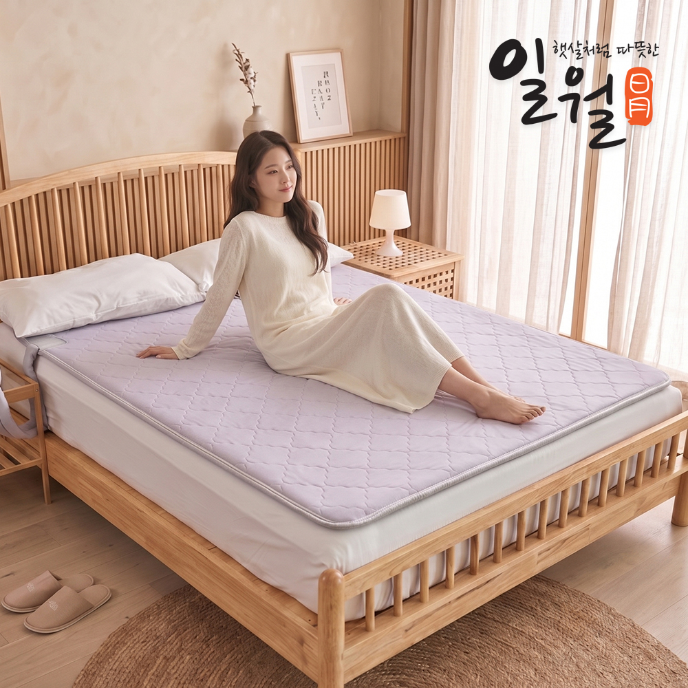 일월 무동력 100% 프리미엄 순면토퍼 전기 온수매트 더블 - 상품 이미지
