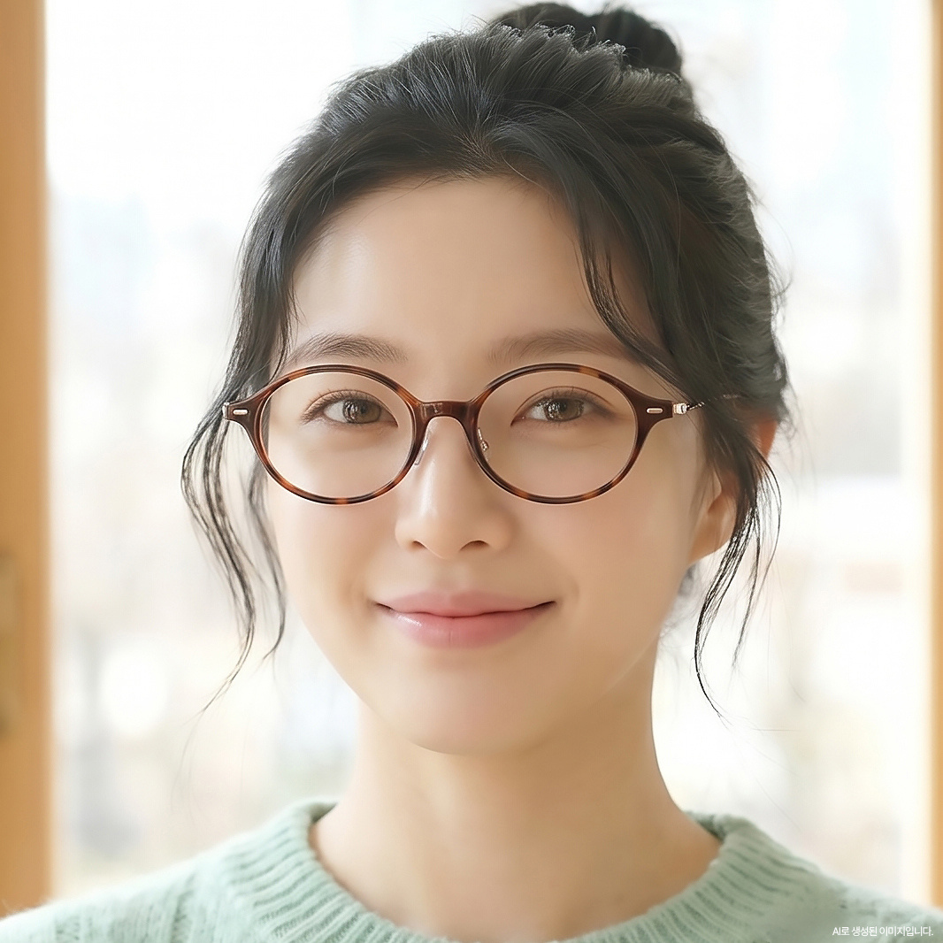 블루라이트차단안경 긱시크 가벼운 티타늄안경테 호피 얇은 투명뿔테안경 오벌형 - 상품 이미지