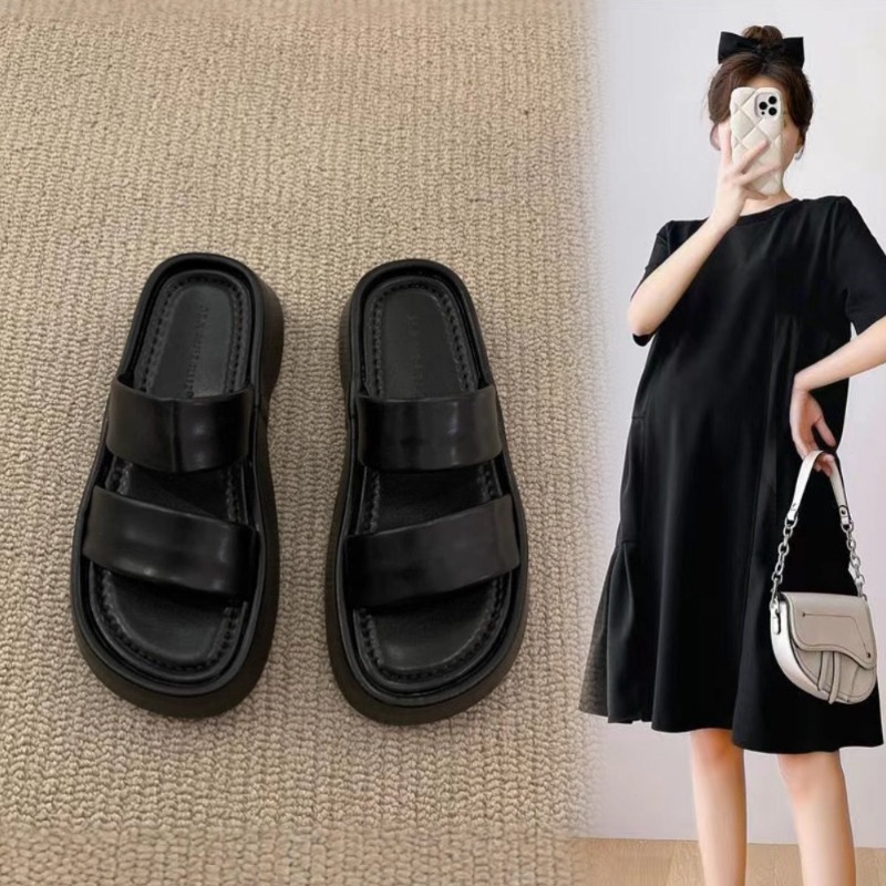 하이힐 사무실 발편한 통굽 슬리퍼 샌들 캐주얼 임산부용 여름 미끄럼방지 - 상세 이미지 2
