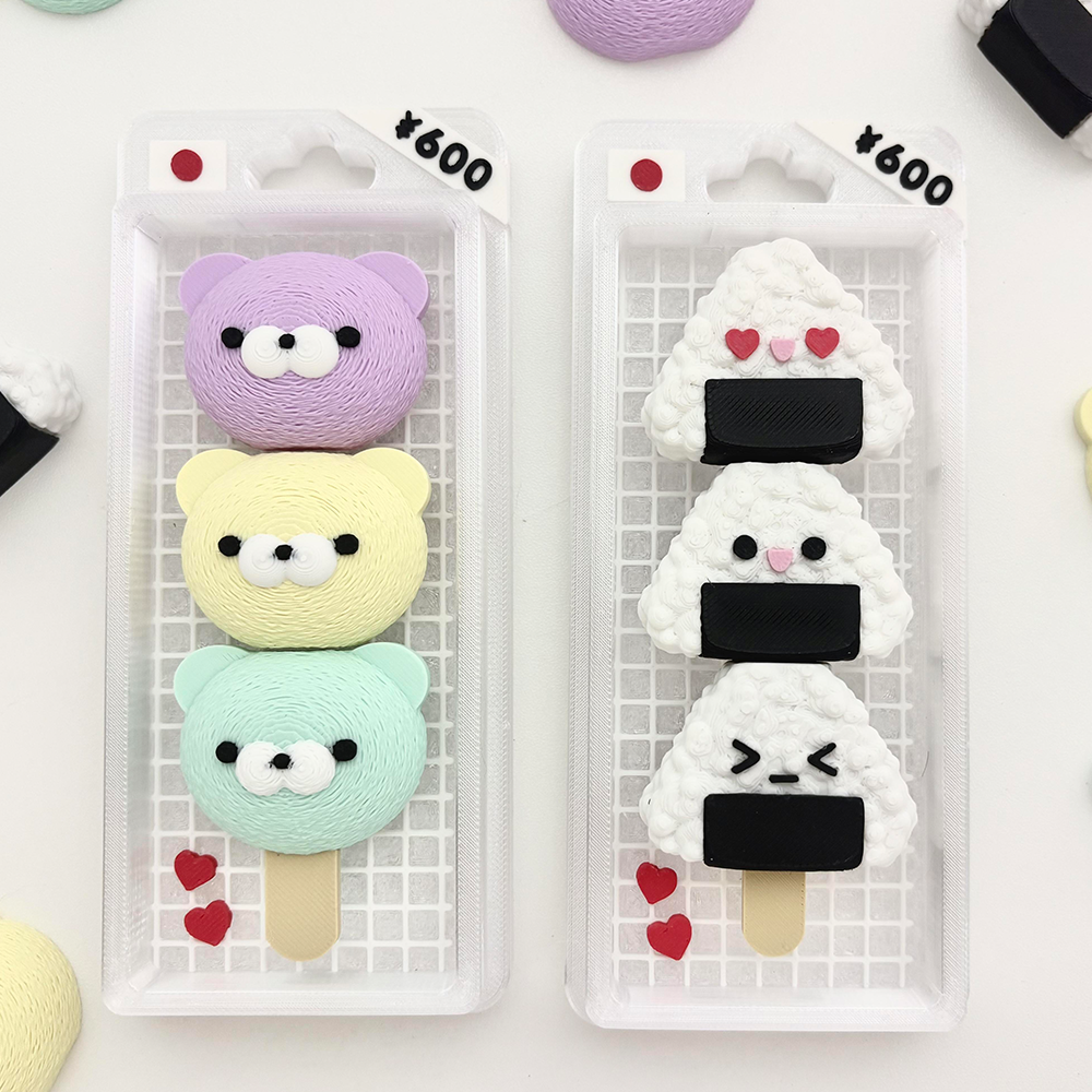 곰돌이 삼각김밥 모찌 클리커 키링 곰돌이 삼각김밥 키캡축 딸깍이 키캡키링 열쇠고리 선물 - 상세 이미지 2