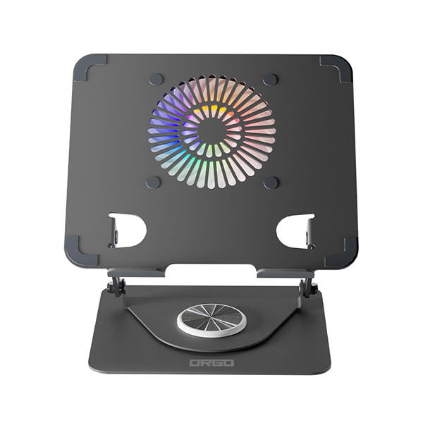 디알고 RGB LED 360도 접이식 카본 스틸 쿨러 노트북 스탠드 NTS06FAN - 상세 이미지 2