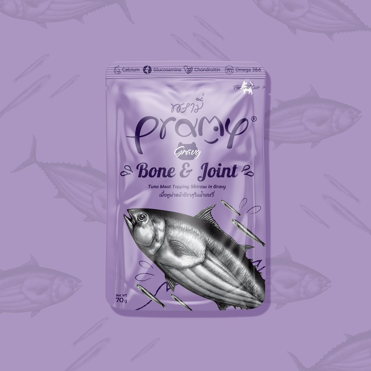 [유통기한] 프라미 파우치 고양이 습식 간식 본앤조인트 뱅어참치 그레이비, 70g, 1개 - 상세 이미지 4
