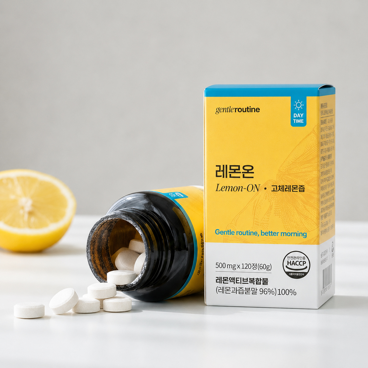 젠틀루틴 고체레몬즙 비타민C 고농축 대용량 레몬온 120정, 1개 이미지 7