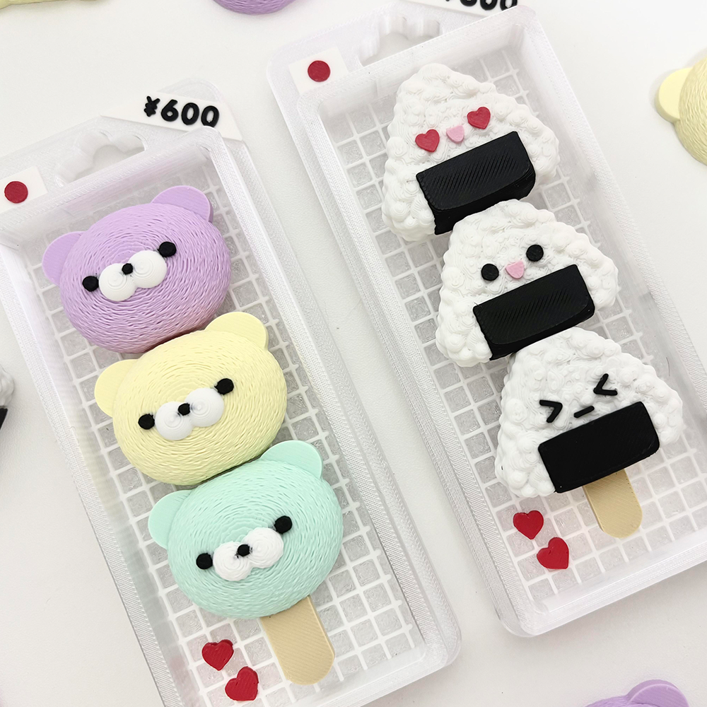 곰돌이 삼각김밥 모찌 클리커 키링 곰돌이 삼각김밥 키캡축 딸깍이 키캡키링 열쇠고리 선물 - 상품 이미지