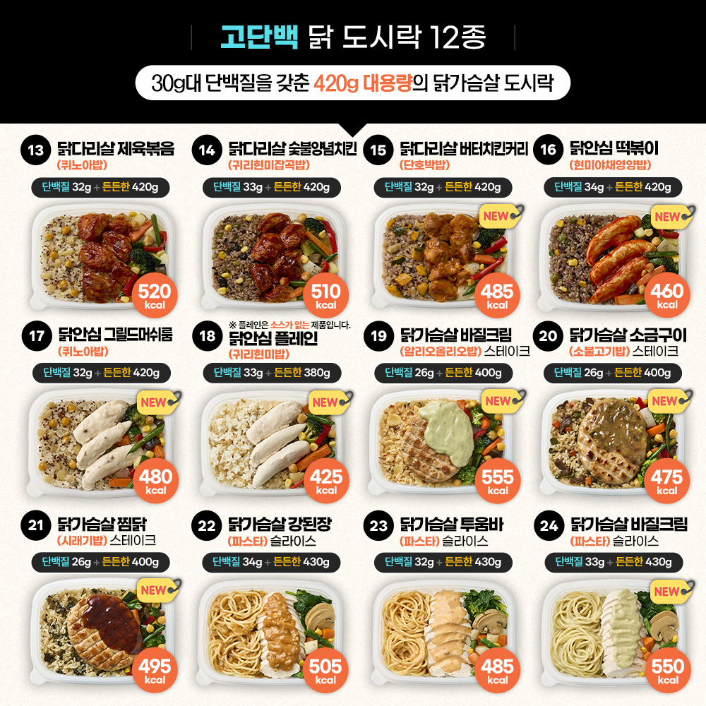 굿스푼 저당 다이어트 식단 양많은 냉동 도시락 직장인 점심 현미밥 닭가슴살 찜닭 외 59종 상품 이미지