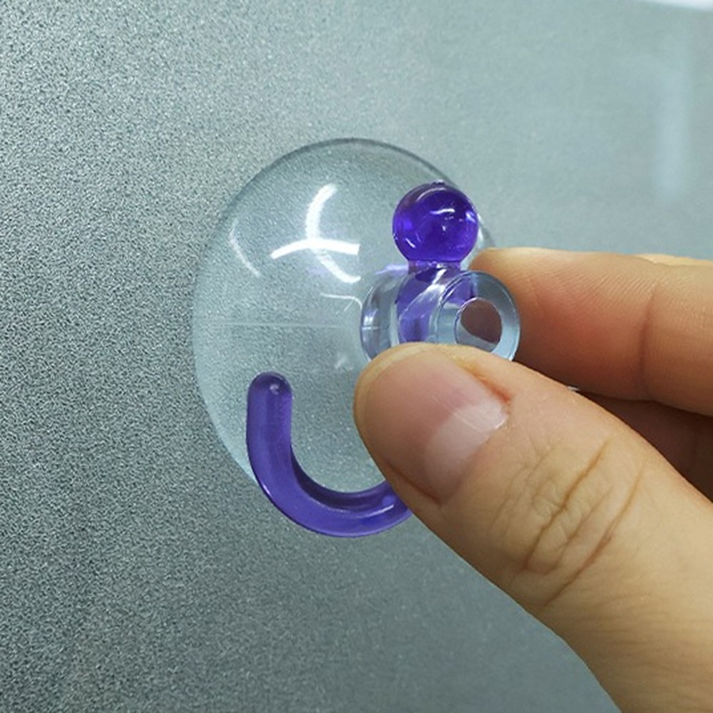 다용도걸이화장실정리흡착고리 PVC흡착판욕실수납투명고리훅 무타공설치벽면활용 - 상품 이미지