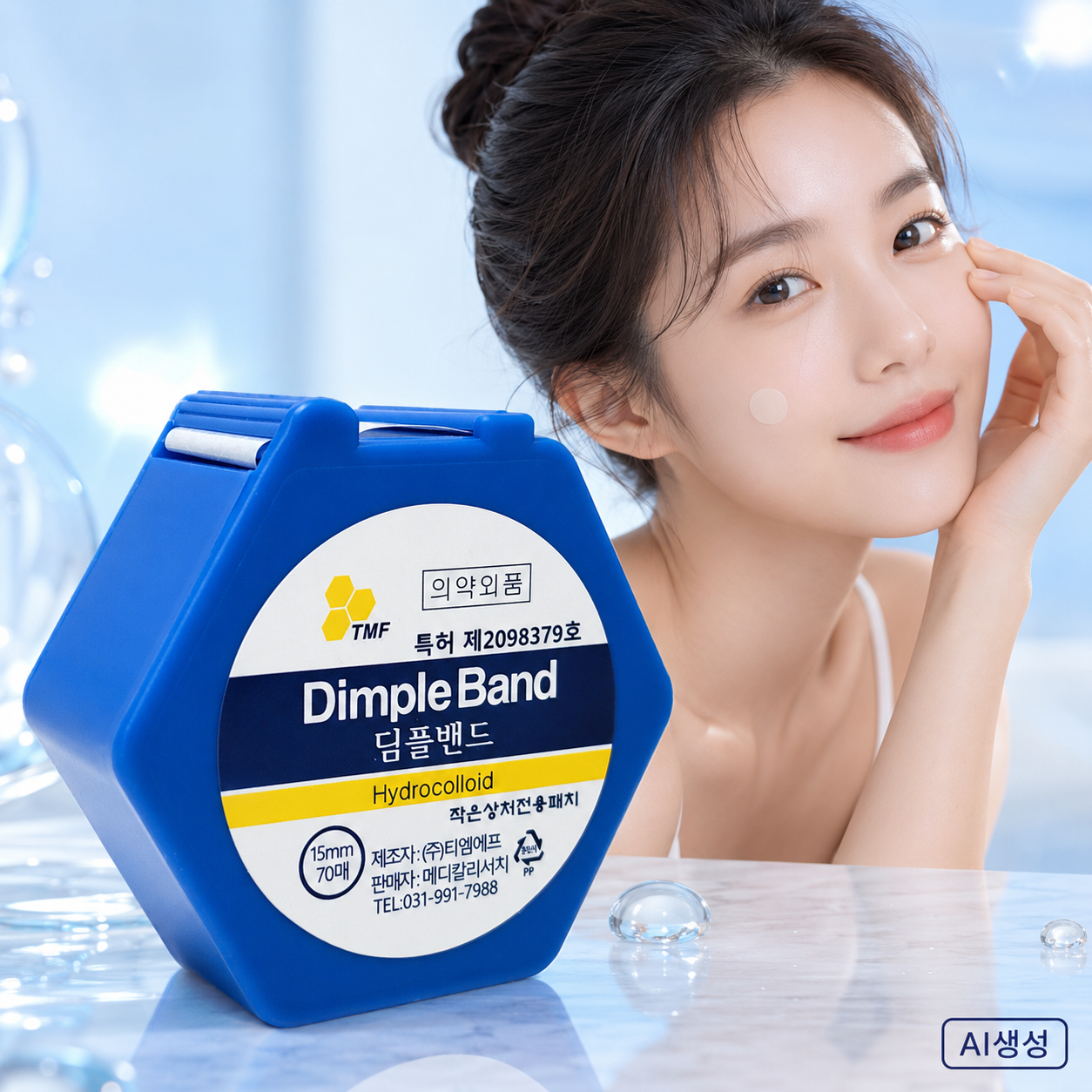 딤플밴드 70매입 약국 얼굴 여드름패치 상처 원형 스팟 트러블 뾰루지 하이드로콜로이드 밴드 상품 이미지