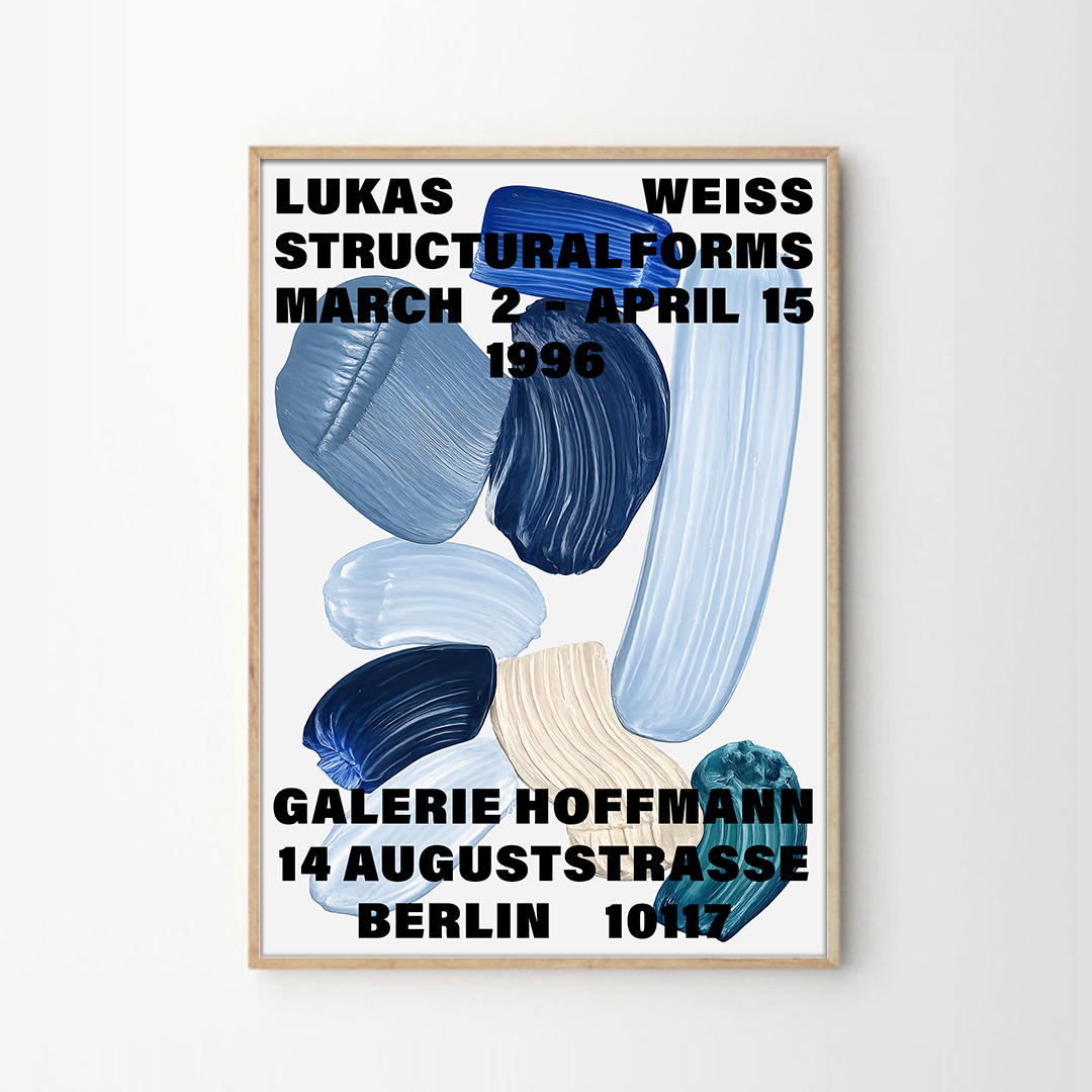 추상 페인팅 아트 포스터 블루 컬러포인트 모던 인테리어 LUKAS WEISS Cobalt - 상품 이미지