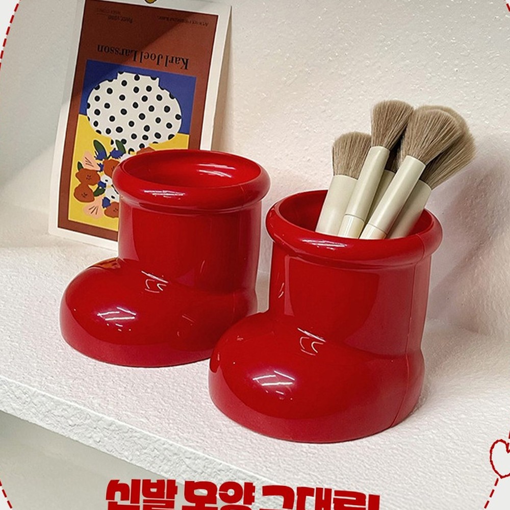 감성포인트데스크정리다용도꽂이 인테리어소품싱크대수납신발꽂이 자잘한물건화장대정리 아이보리 - 상품 이미지