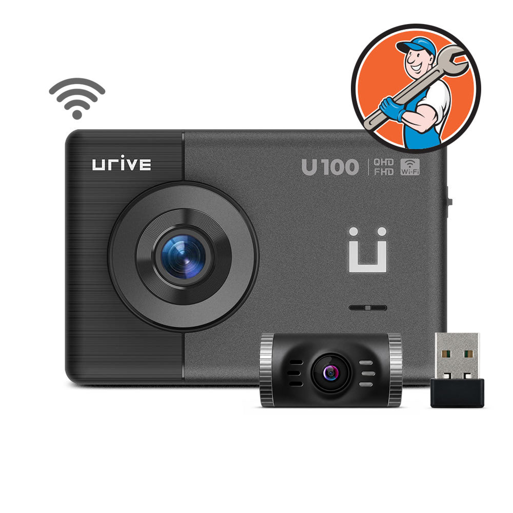 [26년 동글포함] 유라이브 U100 와이파이 QHD 2채널 블랙박스 32GB, 설치비포함 - 상품 이미지
