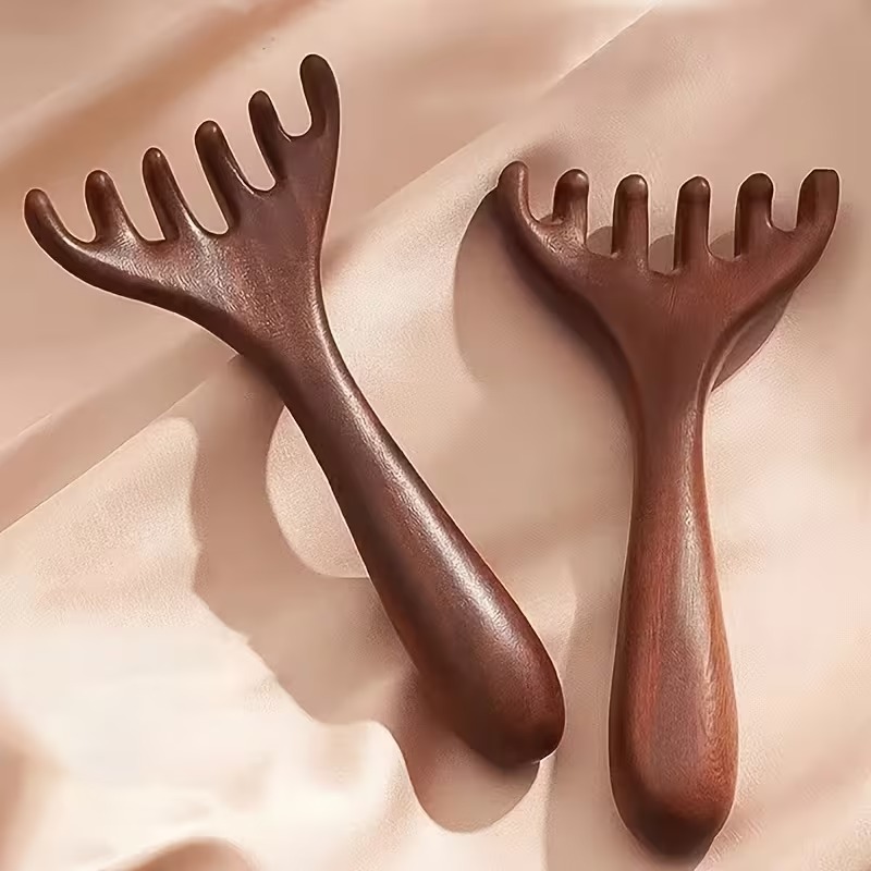 원목 나무 우드 괄사 마사지기 안마기 전신 승모근 바디 페이스 두피 마사지 경락 안마 지압 - 상세 이미지 3