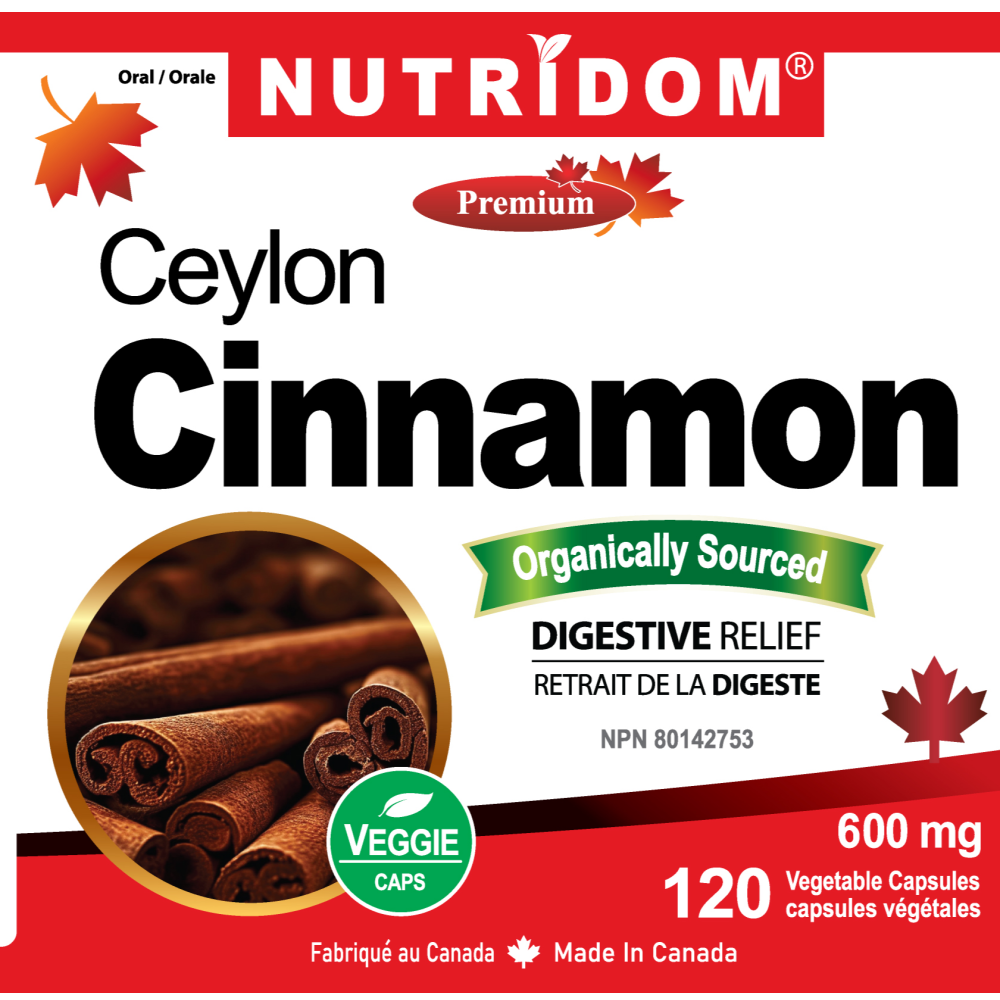 뉴트리돔 실론 시나몬 계피영양제 600mg 120캡슐 Cinamon N364 이미지 6