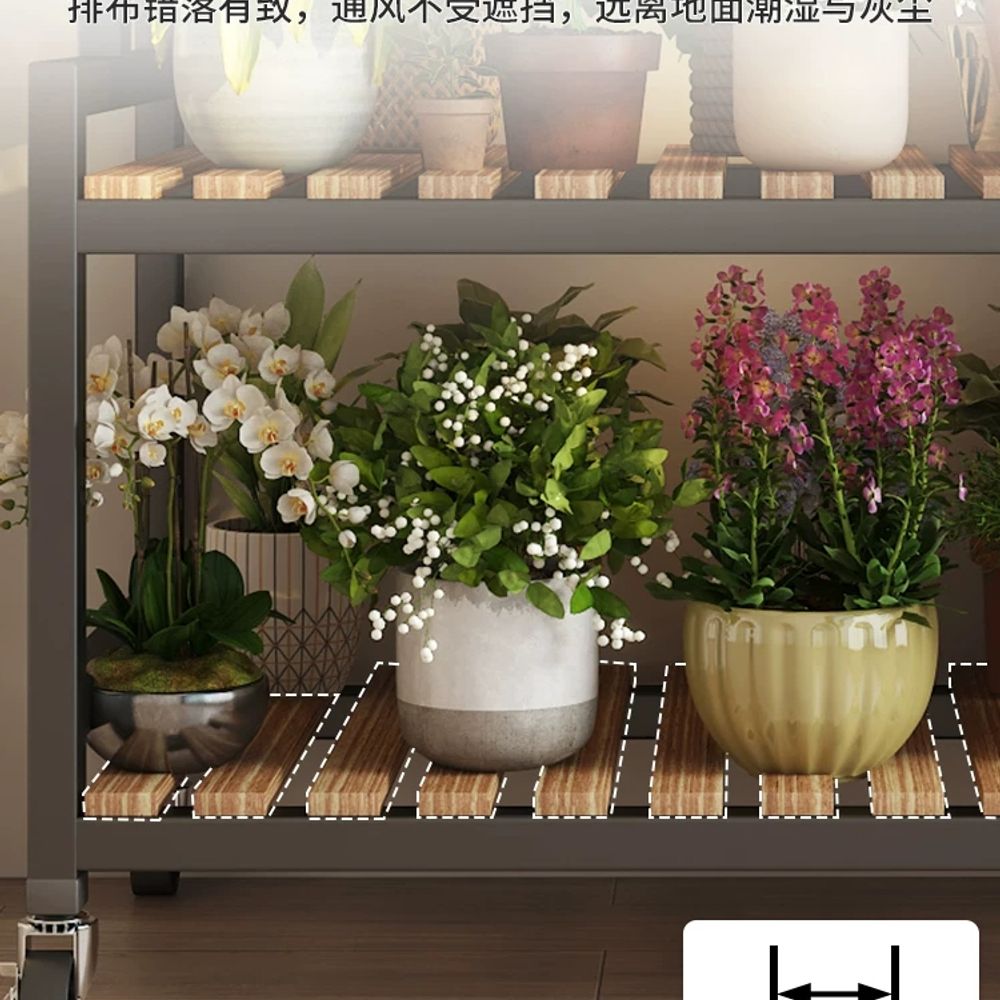 이동식 다층 화분 정리대 베란다 블랙 거실 3층 A. 검은색 강철 길이 50높이 652겹 - 상세 이미지 5