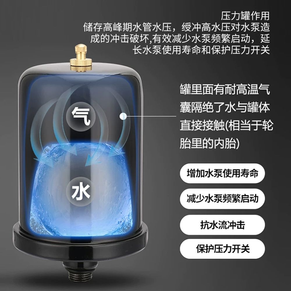 스테인레스 밀폐식팽창탱크 압력조절 배관용 부식 급수 가압 압력탱크 A. 순정 블랙 0.5L - 상세 이미지 2