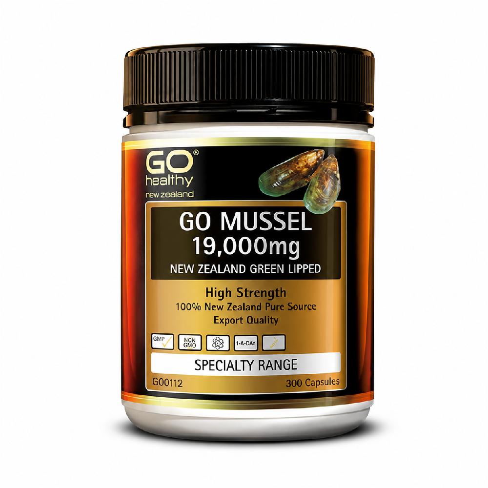 GO Healthy 뉴질랜드 초록입홍합 19000mg 300캡슐 대용량 그린머슬 - 상품 이미지