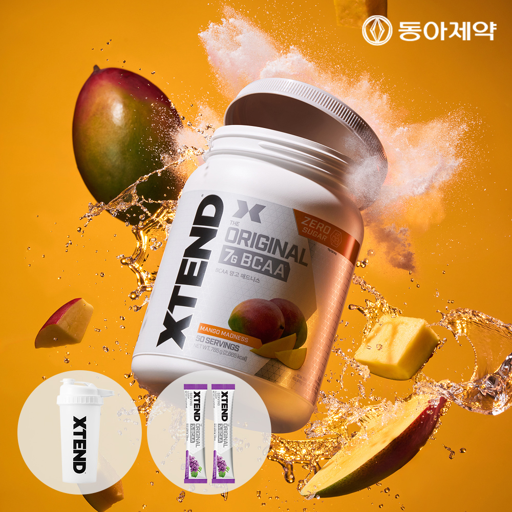 네이버 동아제약 엑스텐드 제로슈가 망고맛 BCAA 7,000mg 50서빙 1통 XTEND 아미노산