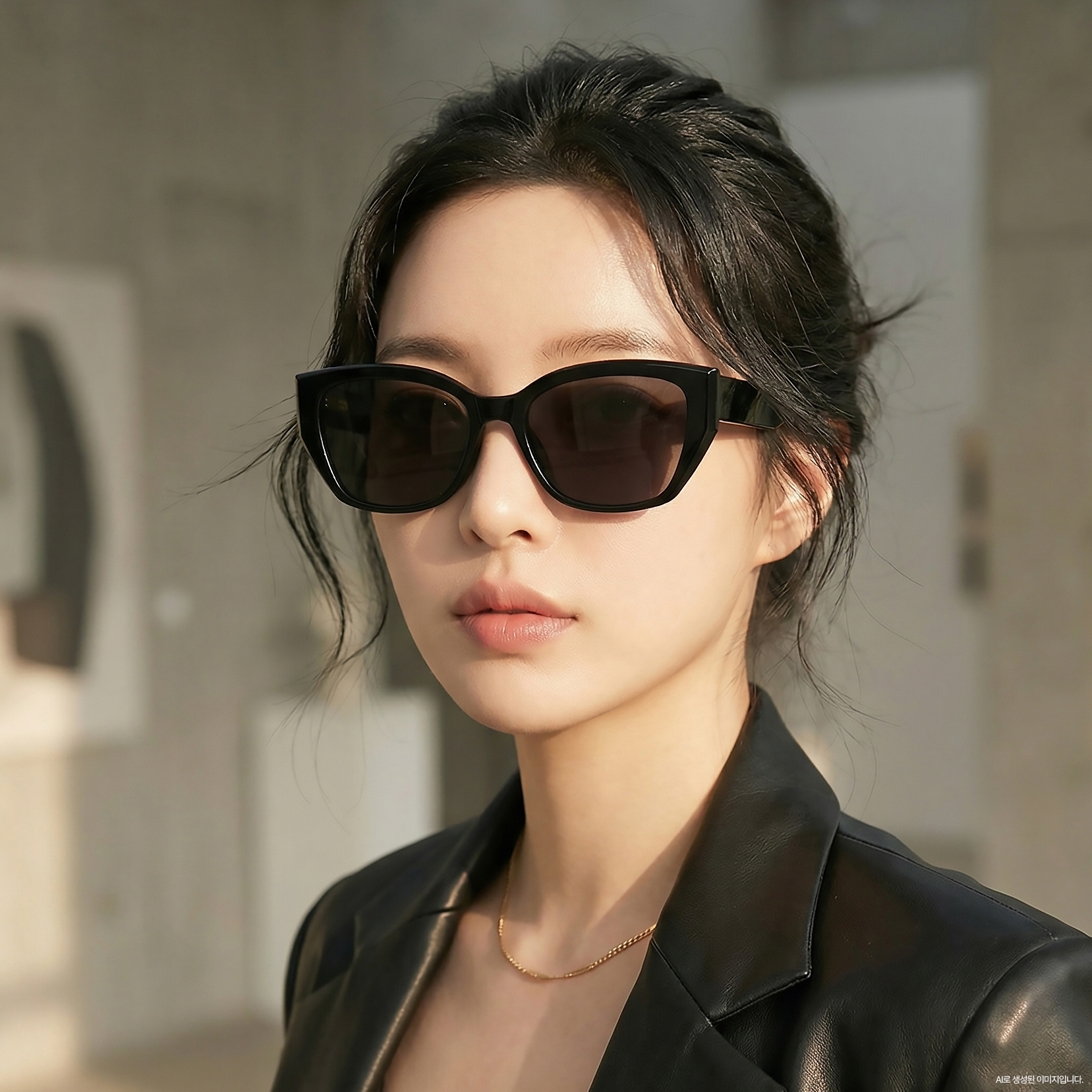사각 캣아이선글라스 남자 여자 가벼운 뿔테선글라스 편광 긱시크 UV400 - 상세 이미지 4