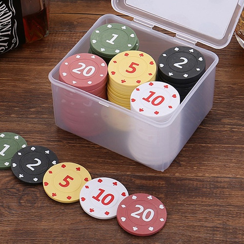 전용케이스게임칩 무독성소재파티용품카지노칩 샌딩처리보드게임포커칩 100p - 상품 이미지