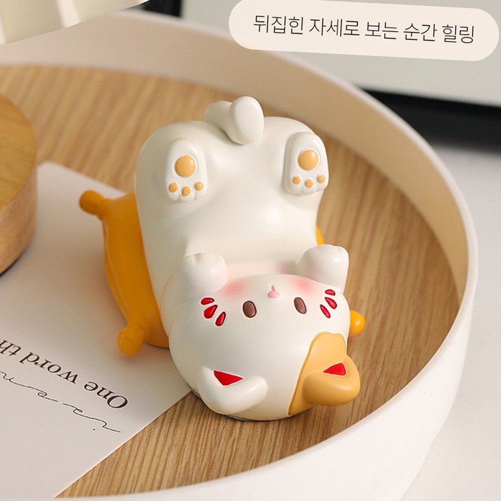 컴팩트사이즈사무실데스크 고양이디자인인테리어소품폰거치대 힐링템책상정리핸드폰거치대 - 상품 이미지
